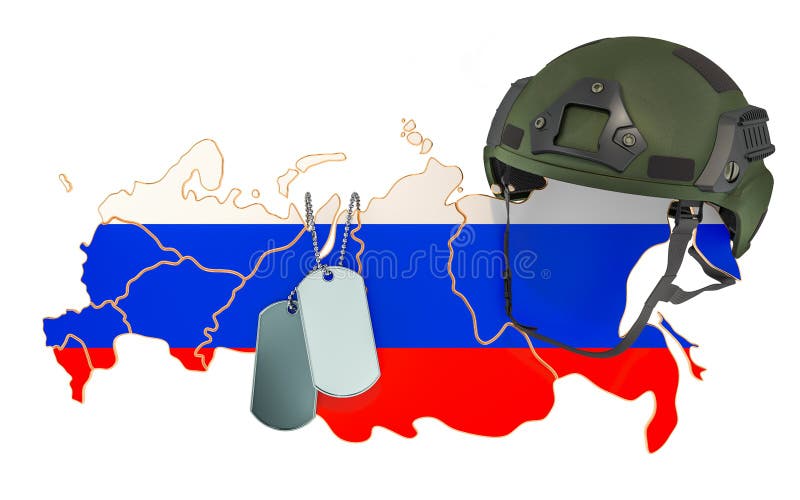 Ryskt krigsmakt-, armé- eller krigbegrepp framf?rande 3d stock illustrationer Ryskt krigsmakt-, armé- eller krigbegrepp framf?rande 3d stock illustrationer