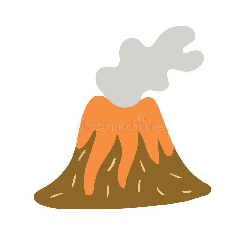 Rysunkowy wulkan ilustracji. Ilustracja złożonej z arte - 25217911