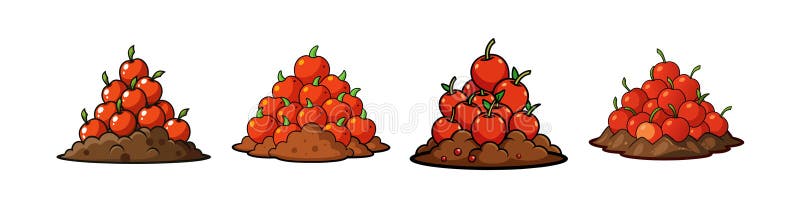 Rysunek Pile Apple'a : Świeże organiczne i pyszne zbiory royalty ilustracja