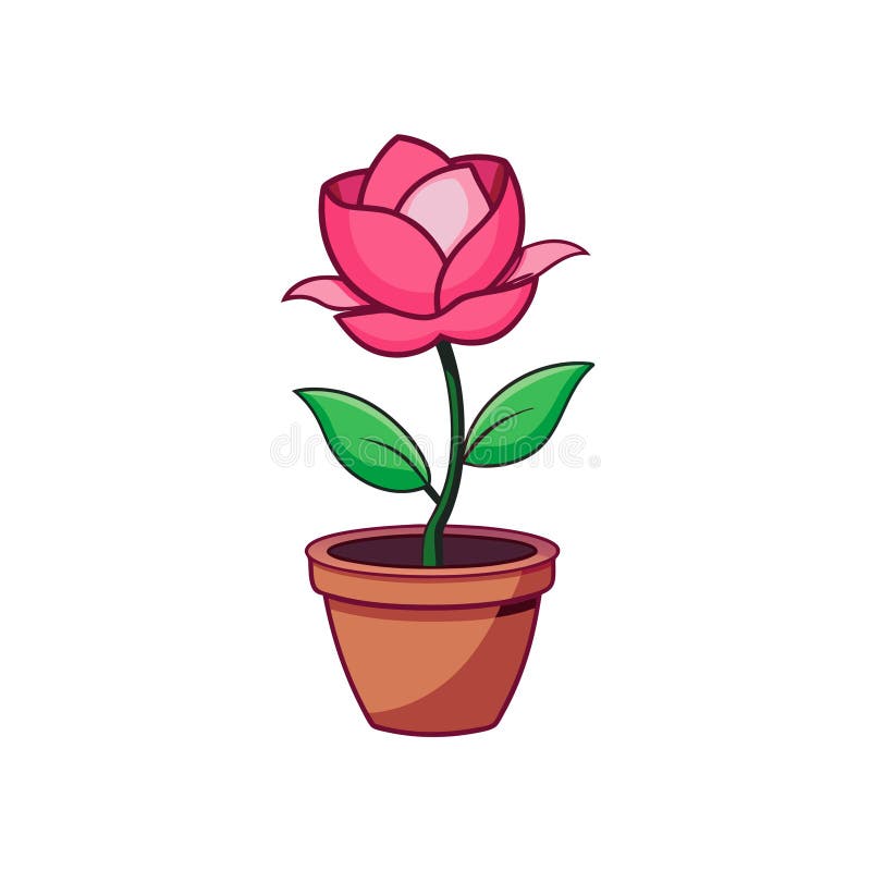 Rysunek Rose Flower in Pot Ilustracja royalty ilustracja