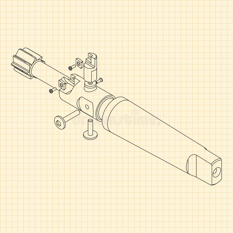 Rysunki mechaniczne. Naciśnij obramowanie narzędzi. Projekt techniczny. Pokrycie. Wzór. Narzędzie do cięcia kroków ilustracji