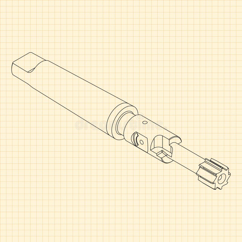 Rysunki mechaniczne. Naciśnij obramowanie narzędzi. Projekt techniczny. Pokrycie. Wzór. Narzędzie do cięcia kroków ilustracja wektor