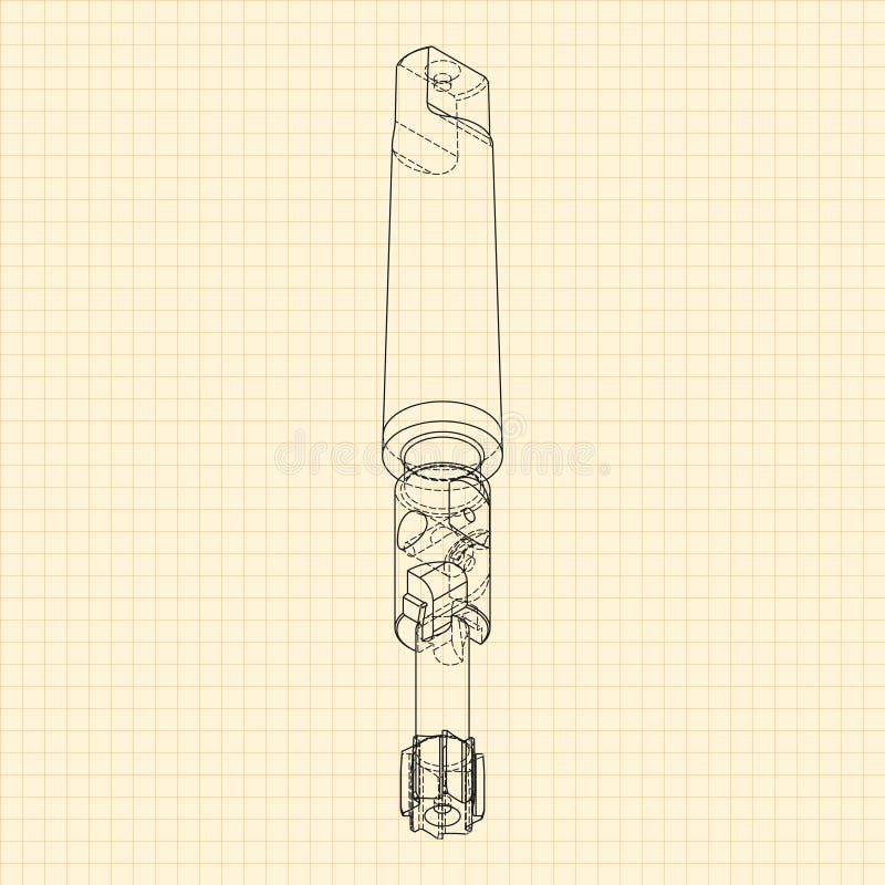Rysunki mechaniczne. Naciśnij obramowanie narzędzi. Projekt techniczny. Pokrycie. Wzór. Narzędzie do cięcia kroków ilustracji