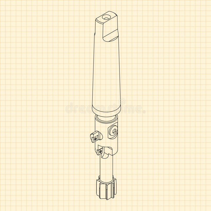Rysunki mechaniczne. Naciśnij obramowanie narzędzi. Projekt techniczny. Pokrycie. Wzór. Narzędzie do cięcia kroków royalty ilustracja