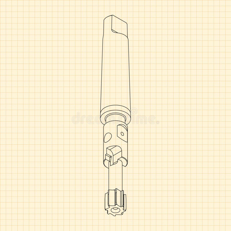 Rysunki mechaniczne. Naciśnij obramowanie narzędzi. Projekt techniczny. Pokrycie. Wzór. Narzędzie do cięcia kroków ilustracja wektor