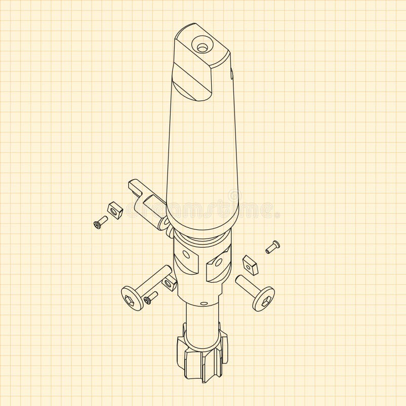 Rysunki mechaniczne. Naciśnij obramowanie narzędzi. Projekt techniczny. Pokrycie. Wzór. Narzędzie do cięcia kroków ilustracja wektor