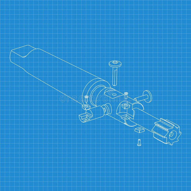 Rysunki mechaniczne. Naciśnij obramowanie narzędzi. Projekt techniczny. Pokrycie. Wzór. Narzędzie do cięcia kroków ilustracja wektor