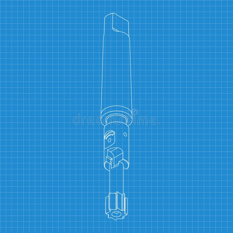 Rysunki mechaniczne. Naciśnij obramowanie narzędzi. Projekt techniczny. Pokrycie. Wzór. Narzędzie do cięcia kroków ilustracja wektor