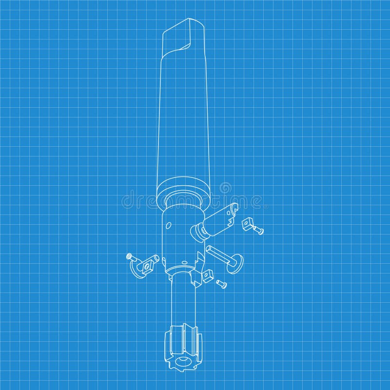 Rysunki mechaniczne. Naciśnij obramowanie narzędzi. Projekt techniczny. Pokrycie. Wzór. Narzędzie do cięcia kroków royalty ilustracja