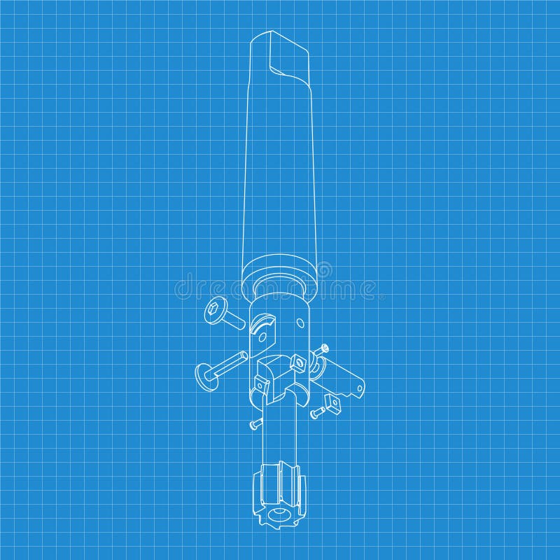 Rysunki mechaniczne. Naciśnij obramowanie narzędzi. Projekt techniczny. Pokrycie. Wzór. Narzędzie do cięcia kroków ilustracji