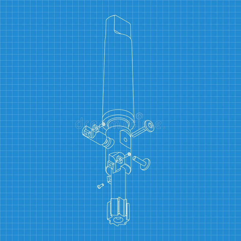 Rysunki mechaniczne. Naciśnij obramowanie narzędzi. Projekt techniczny. Pokrycie. Wzór. Narzędzie do cięcia kroków ilustracji