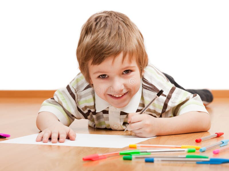Rysunkowy dziecka writing zdjęcia stock