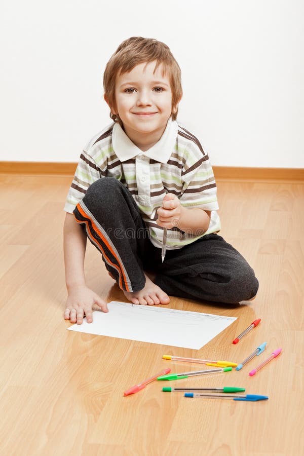 Rysunkowy dziecka writing zdjęcia stock