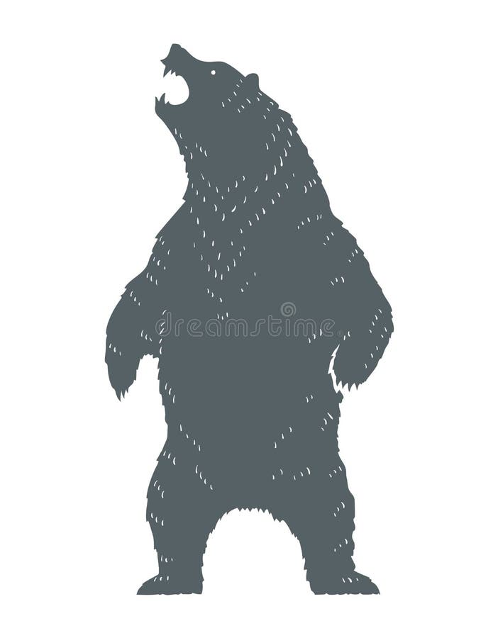 Rytande björnkontur vektor illustrationer