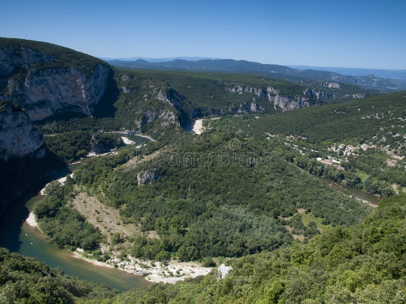 Rzeka Ardeche wąwóz w Francja fotografia royalty free Rzeka Ardeche wąwóz w Francja fotografia royalty free