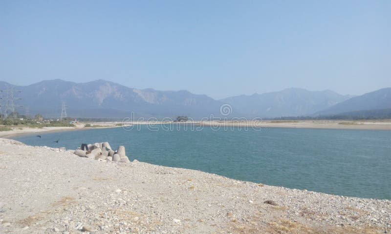 Rzeka Sharda na granicy Indii i Nepalu fotografia royalty free