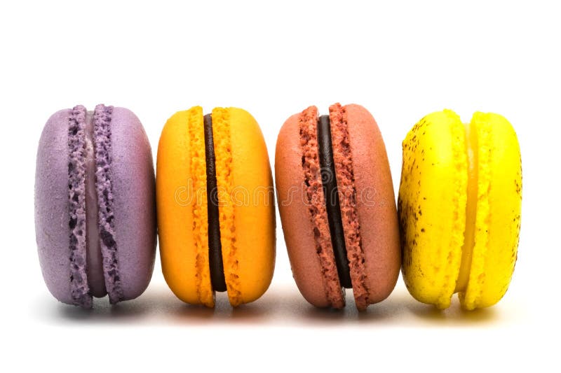 Rząd wyśmienicie macarons fotografia stock