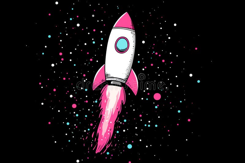 Räket AI genererad vektor illustrationer