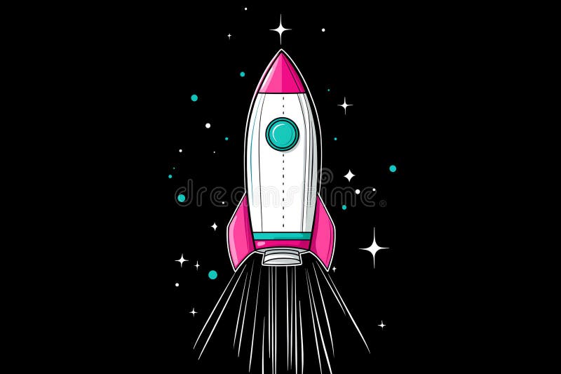Räket AI genererad stock illustrationer
