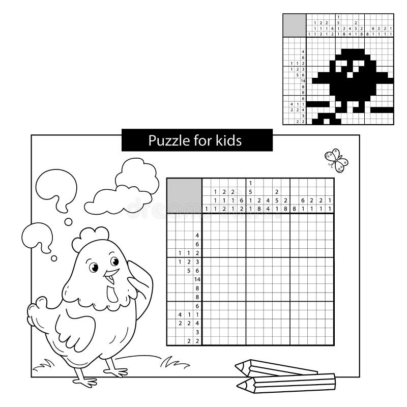 Rätselspiel für Schulkinder Küken mit Endlosschraube Japanisches Schwarzweiss-Kreuzworträtsel mit Antwort Malbuch für Kinder stock abbildung Rätselspiel für Schulkinder Küken mit Endlosschraube Japanisches Schwarzweiss-Kreuzworträtsel mit Antwort Malbuch für Kinder stock abbildung
