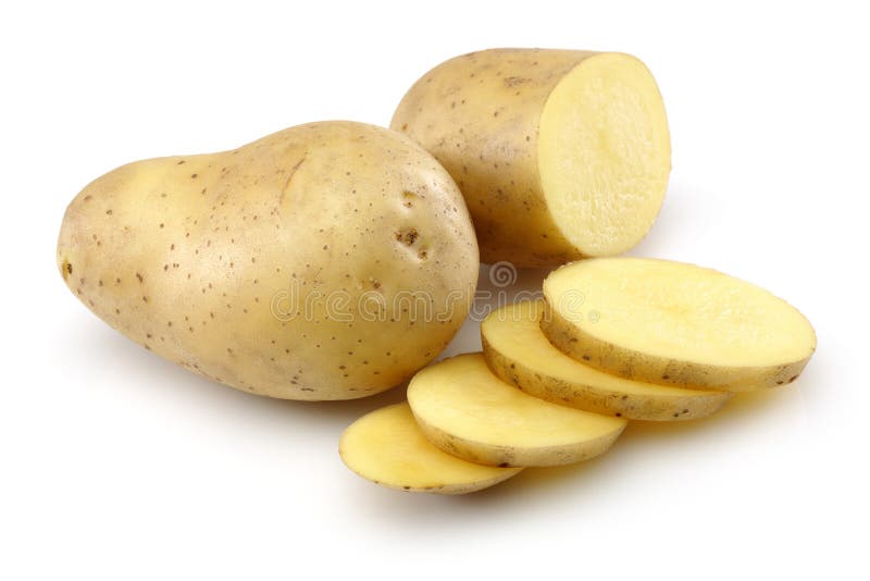 Rå potatis och skivad potatis