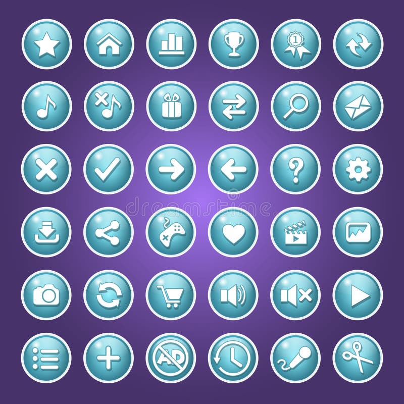 Réaliste bleu de couleur de bouton de GUI Ensemble d'ic?ne d'illustration de vecteur illustration stock Réaliste bleu de couleur de bouton de GUI Ensemble d'ic?ne d'illustration de vecteur illustration stock