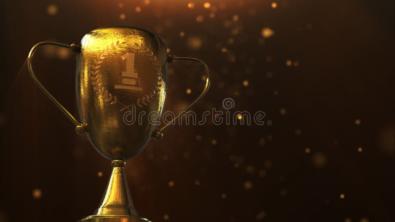 récompense de l'illustration 3D, trophée d'isolement sur le fond orange illustration stock récompense de l'illustration 3D, trophée d'isolement sur le fond orange illustration stock