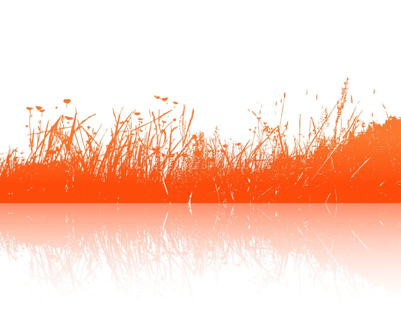 Réflexion d'herbe orange. Vecteur illustration stock Réflexion d'herbe orange. Vecteur illustration stock