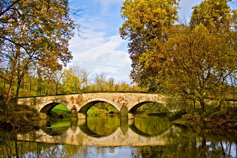 Réflexion de la passerelle de Burnside chez Antietam image libre de droits Réflexion de la passerelle de Burnside chez Antietam image libre de droits