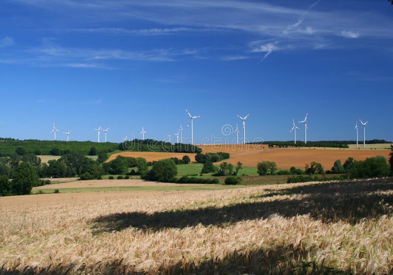 Région agricole et turbines de vent