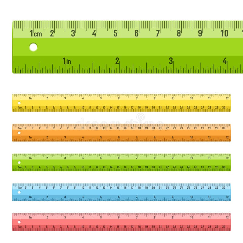 Vector illustration of rulers in centimeters and inches. Vector illustration of rulers in centimeters and inches
