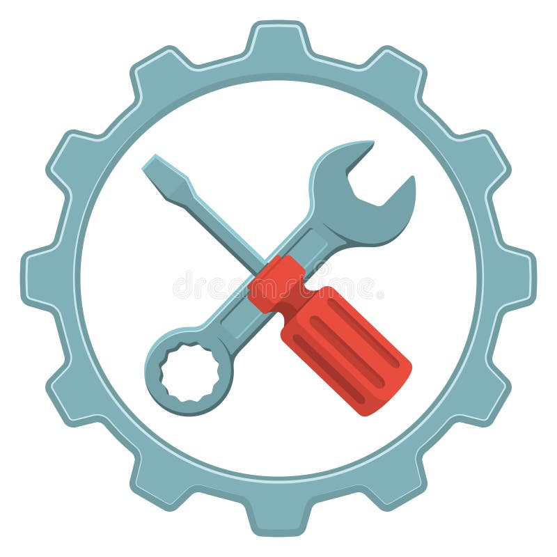 Réparation de logo de vecteur Outils, entretien, service des réparations illustration stock Réparation de logo de vecteur Outils, entretien, service des réparations illustration stock