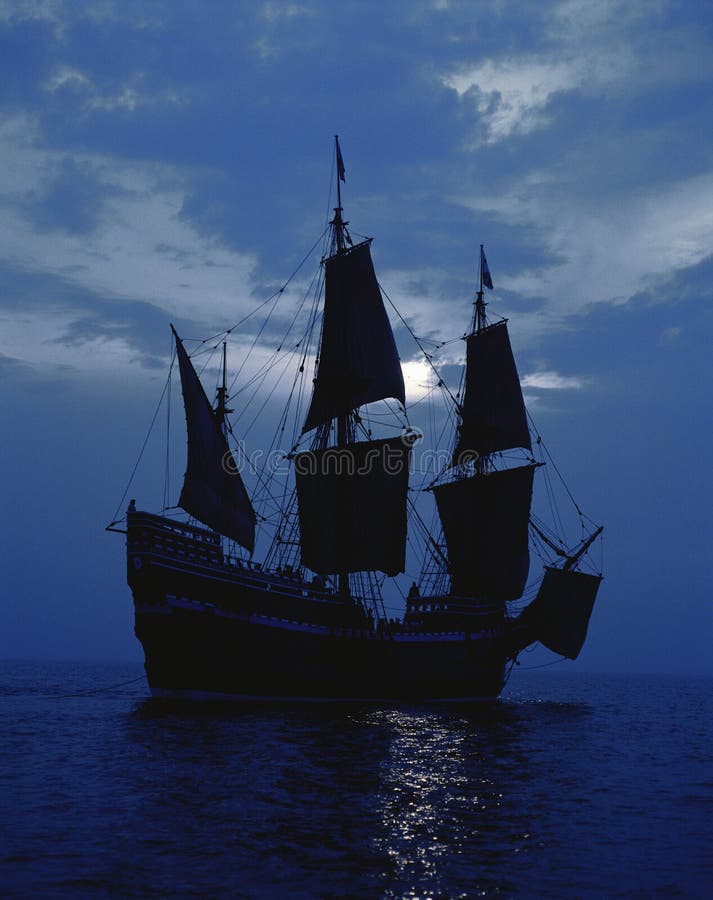 Réplica do navio Mayflower II imagem de stock Réplica do navio Mayflower II imagem de stock