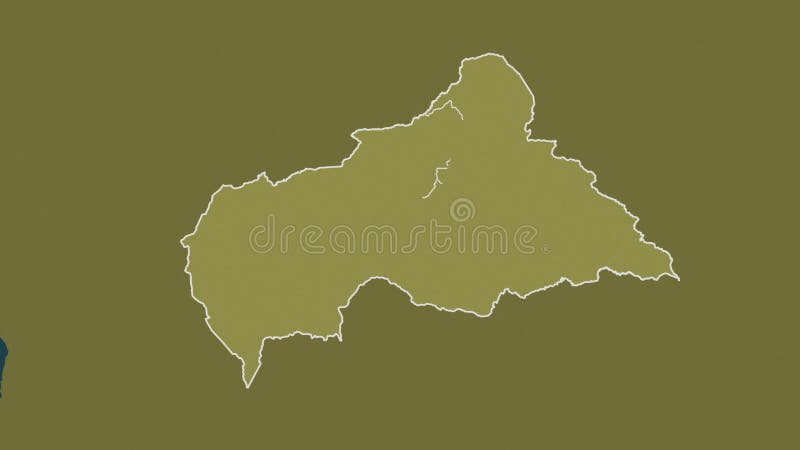 République centrafricaine carte solide. Régions. Motif. Étiquettes illustration stock