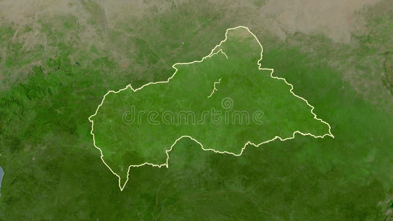 République centrafricaine carte solide. Régions. Satellite. Étiquettes illustration libre de droits