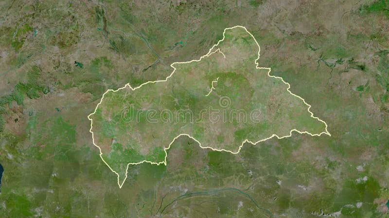 République centrafricaine carte solide. Régions. Satellite. Étiquettes illustration libre de droits