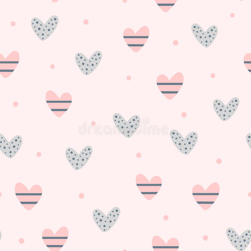 Répétition des coeurs mignons et des points ronds Configuration sans joint romantique illustration libre de droits Répétition des coeurs mignons et des points ronds Configuration sans joint romantique illustration libre de droits