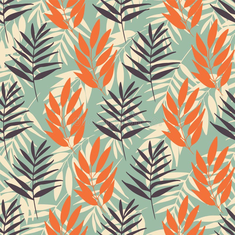 Répétition sans couture de modèle de feuillage tropical de vecteur sur bleu-clair illustration stock Répétition sans couture de modèle de feuillage tropical de vecteur sur bleu-clair illustration stock