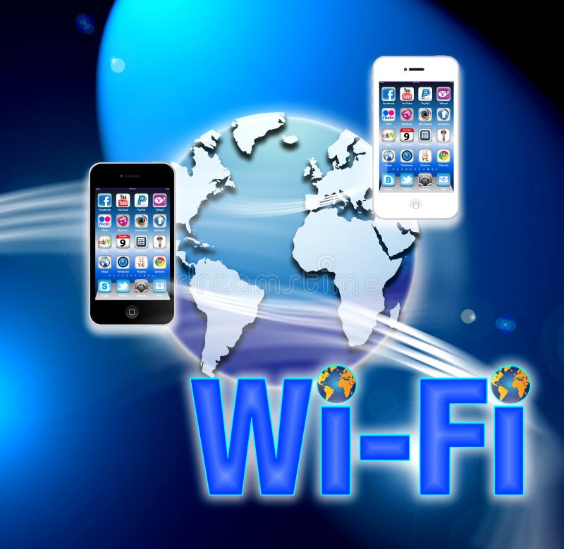 Réseau sans fil mobile de Wi-Fi illustration libre de droits Réseau sans fil mobile de Wi-Fi illustration libre de droits