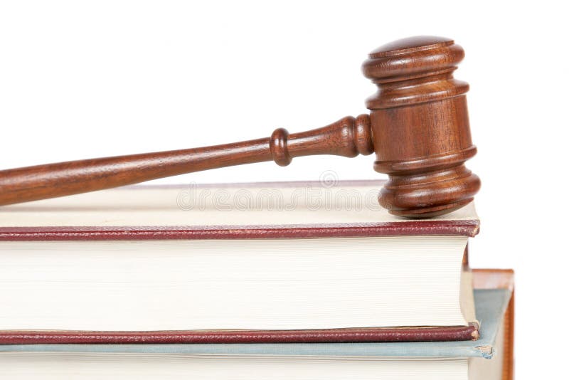 Réserve la loi de marteau en bois photo stock