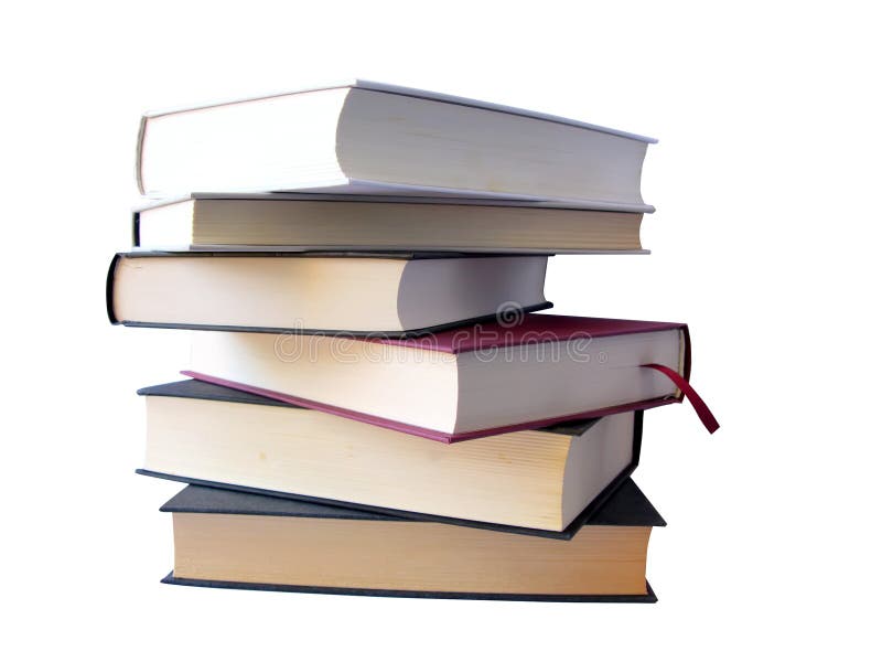 Books pile isolated in white, with clipping path. Books pile isolated in white, with clipping path