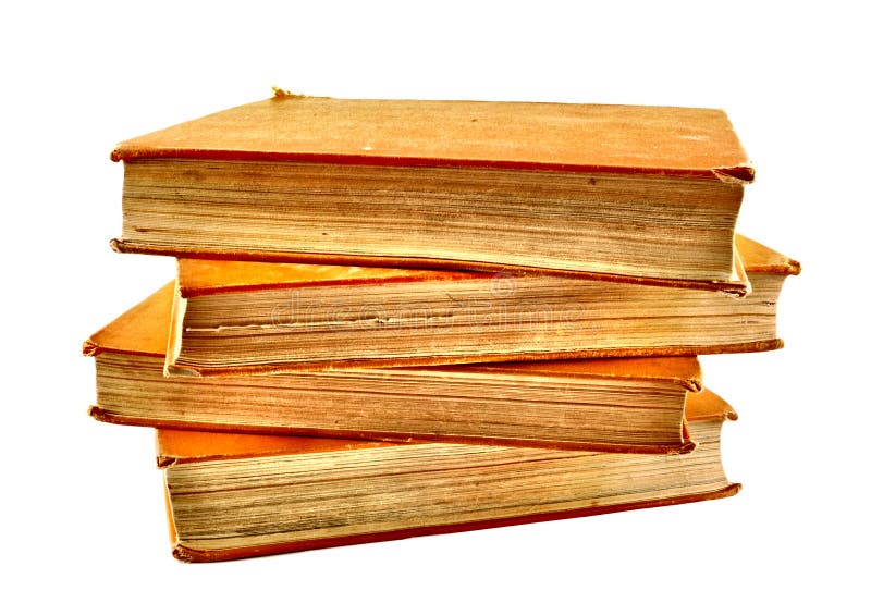 Stack of old books isolated on white. Stack of old books isolated on white