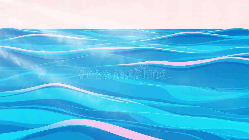 Résumé Animation liquide de l'unité des vagues océaniques illustration de vecteur