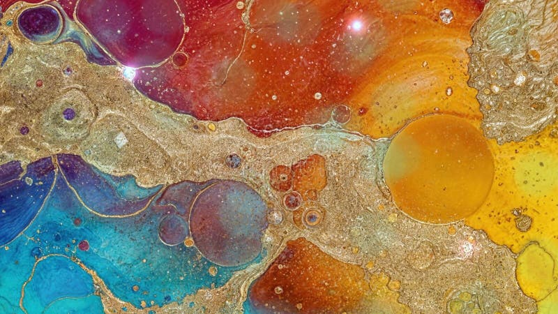 Résumé bulles de peinture colorées fond de mouvement AI généré illustration libre de droits