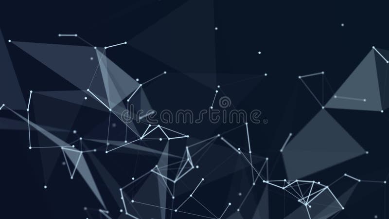 Résumé connexion numérique déplacer des points et des lignes. Structure de connexion réseau. Plexus, effet 3d Boucle sans fil 4K illustration libre de droits