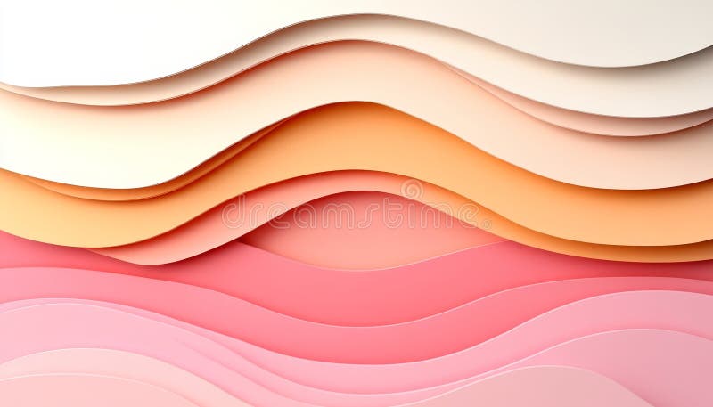 Résumé Contexte Papier à couche dynamique Waves Peach Soft Coral Rose Fluid Texture illustration de vecteur