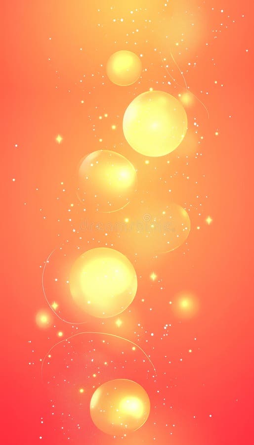 Résumé Fond de pêche douce avec des sphères dorées brillant Bokeh festif et une étincelle délicate. illustration de vecteur