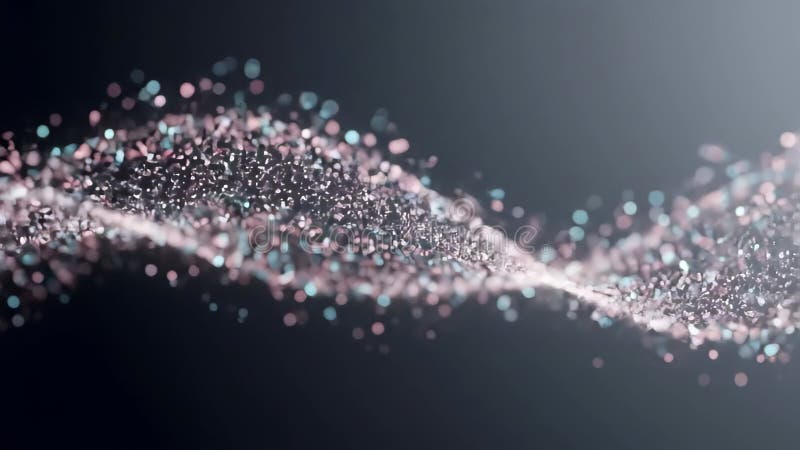 Résumé Vague de particules roses et bleues sur un fond sombre Données de visualisation illustration de vecteur