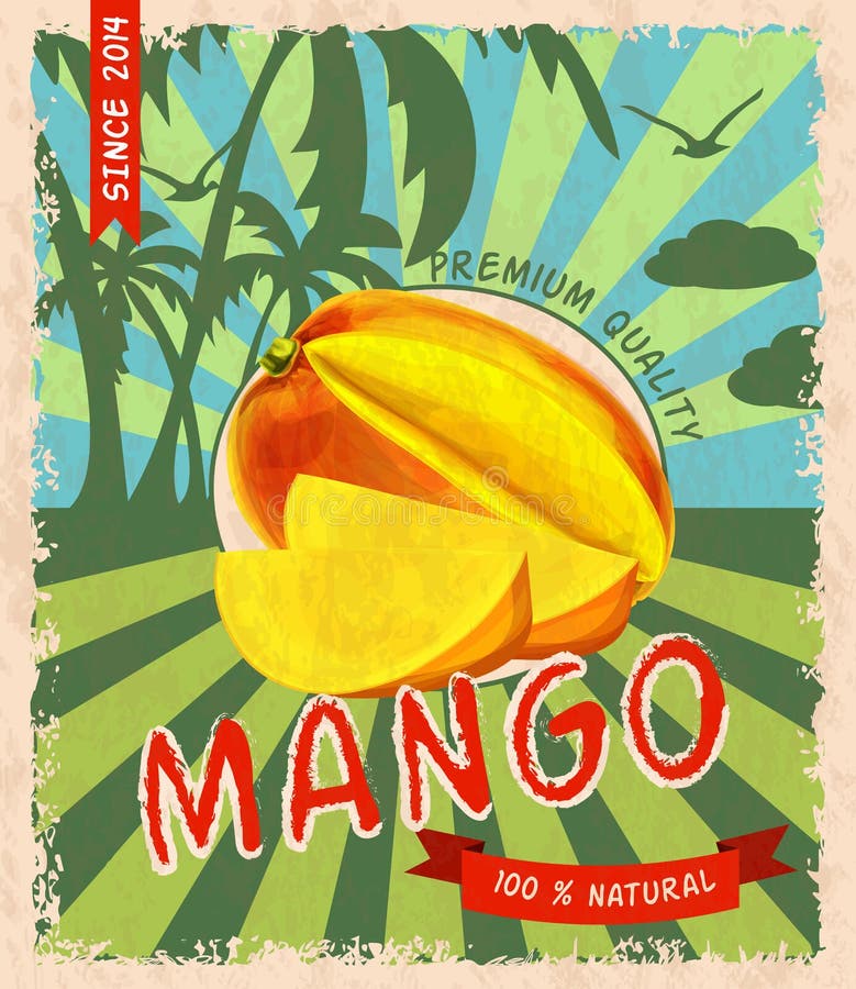 Rétro affiche de mangue
