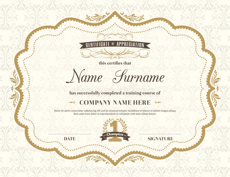Rétro calibre de fond de certificat de cadre de vintage illustration libre de droits Rétro calibre de fond de certificat de cadre de vintage illustration libre de droits